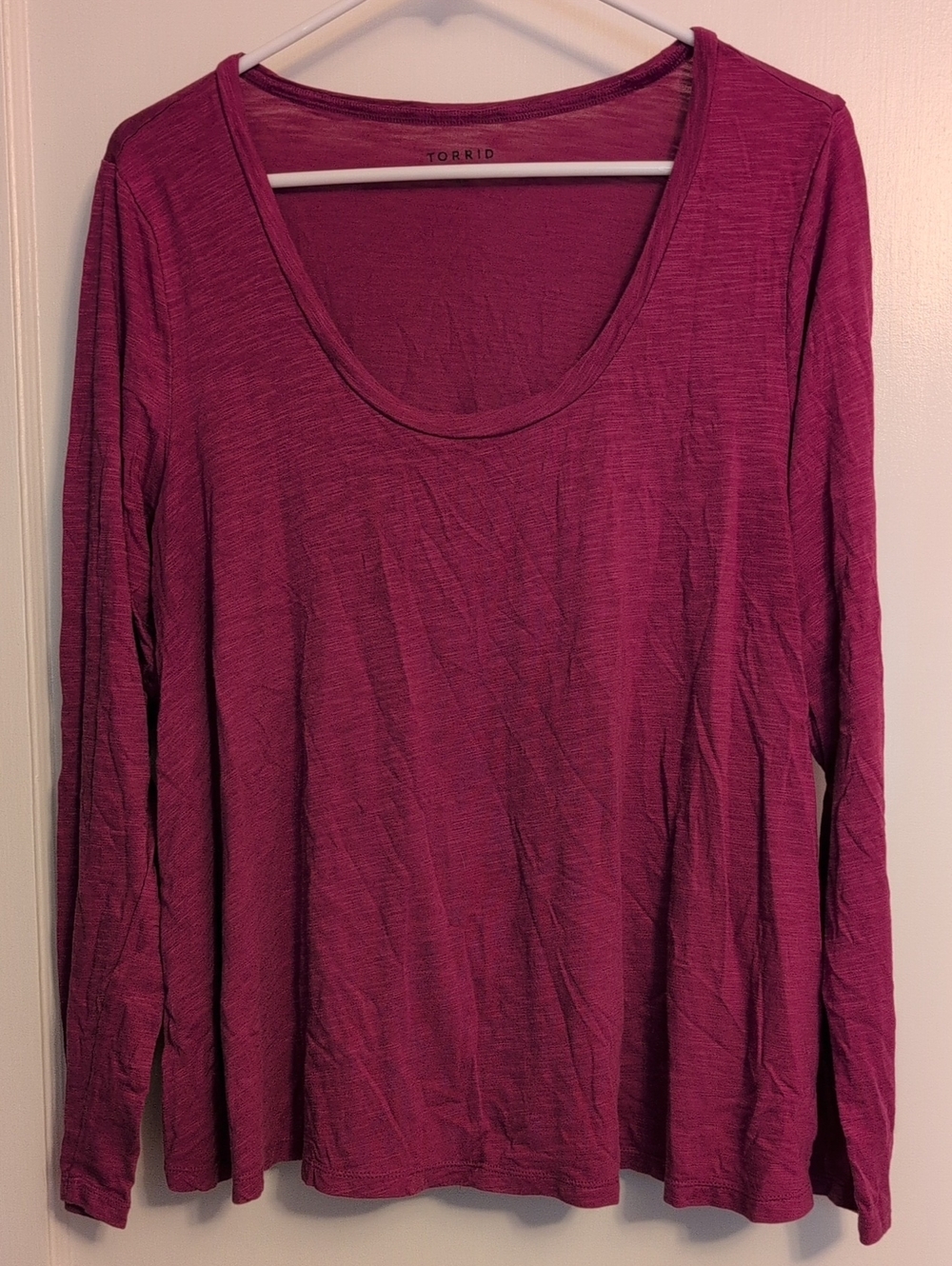 torrid Deep Berry Scoop Neck Long Sleeve Tee